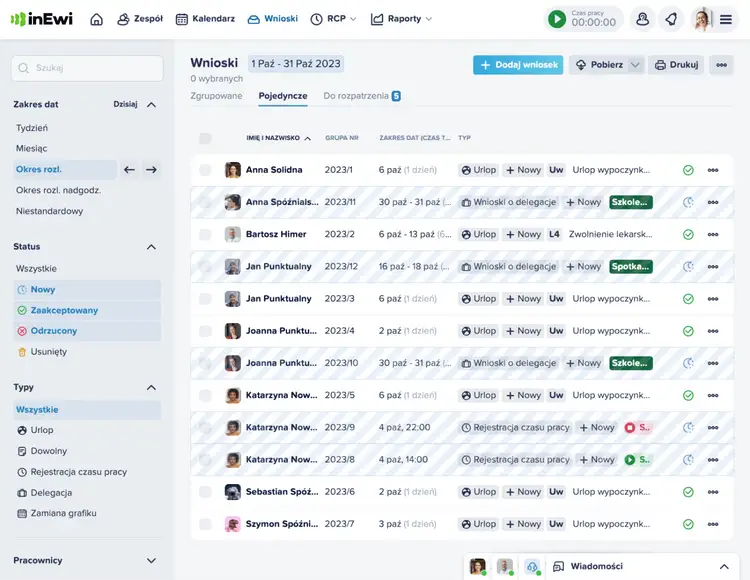 Wnioski urlopowe online w inEwi