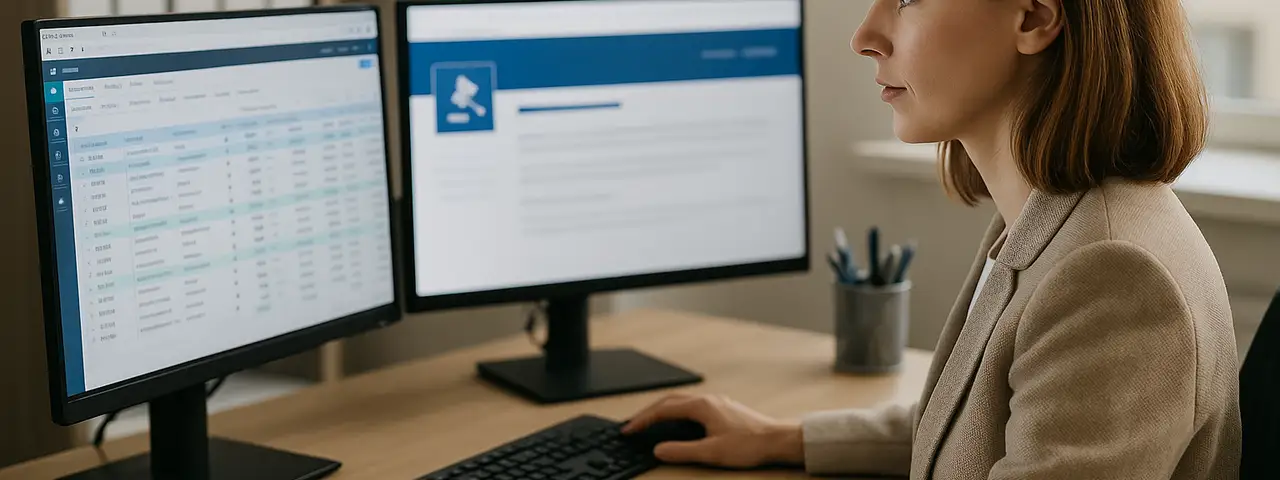 Księgowa przeglądająca system KSeF