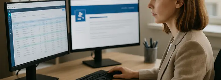 Księgowa przeglądająca system KSeF