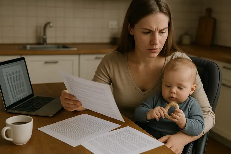 Matka z dzieckiem składająca wniosek o dofinansowanie do urzędu pracy