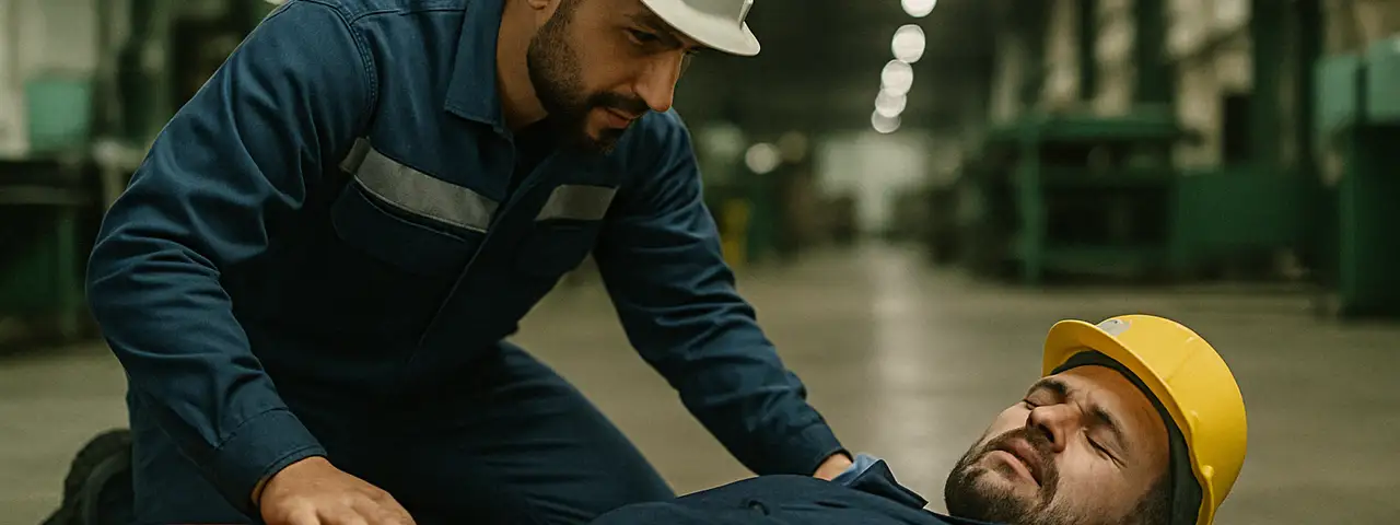 Mężczyzna, który uległ wypadkowi przy pracy w fabryce