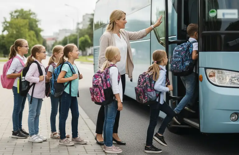 Nauzyciel na wycieczce szkolnej