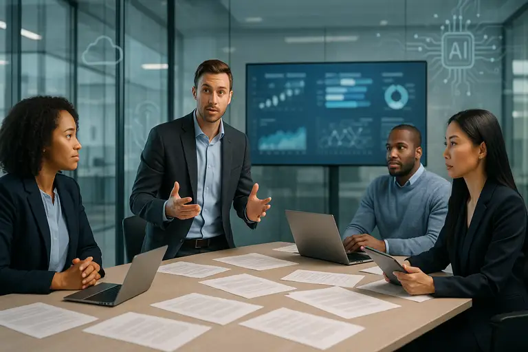 Zespół podczas opracowywania procesów cyfryzacji w firmie