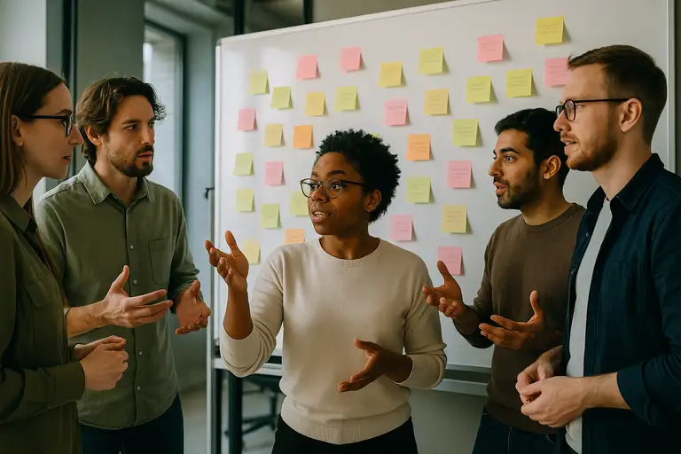 Zespół w trakcie procesu design thinking