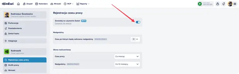 Uruchamianie modułu Zadania