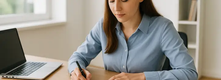 Kobieta pracująca przy biurku