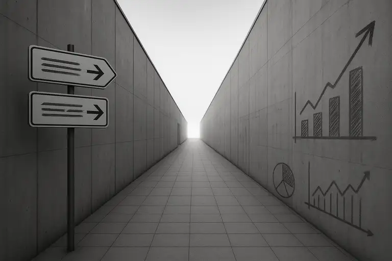 korytarz z kierunkowskazami