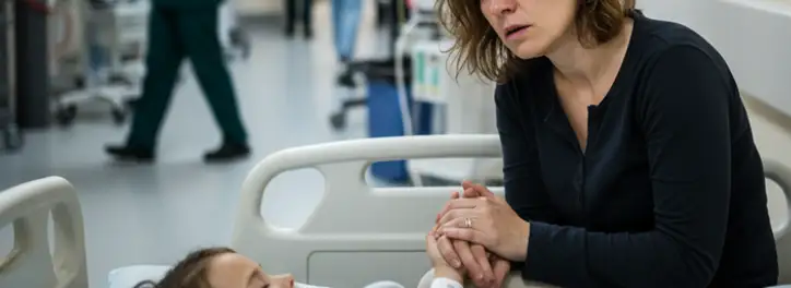 Matka z dzieckiem w szpitalu korzystając z urlopu siła wyższa