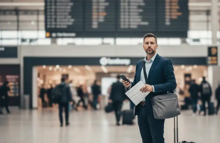 mężczyzna na lotnisku