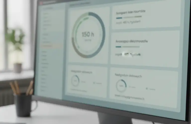 monitor z widoczną liczbą nadgodzin 150 rocznie