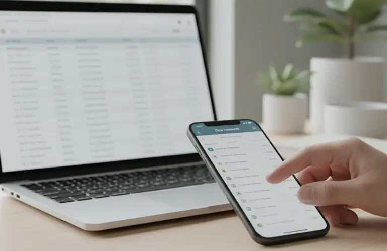 Sprawdzanie ewidencji godzin pracy na telefonie