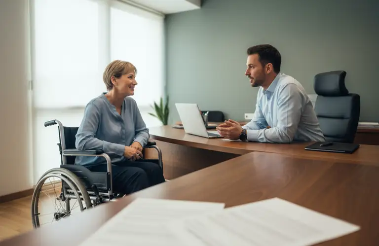 Pracownik na wózku inwalidzkim