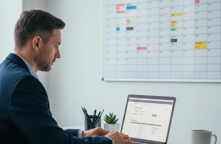 pracownik planujący grafik pracy