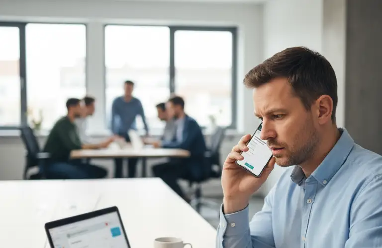Pracownik rozmawiający przez telefon