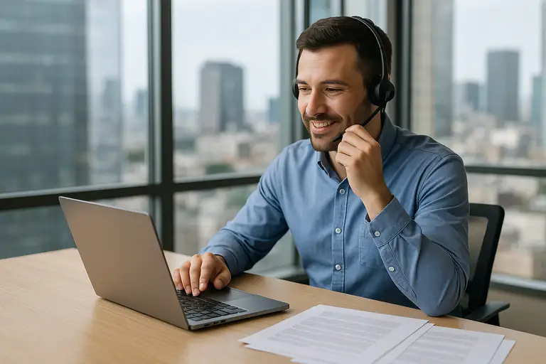 Pracownik pracujący zdalnie z innego kontynentu