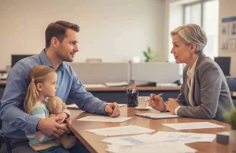 Rozmowa w sprawie urlopu wychowawczego w dziale kadr