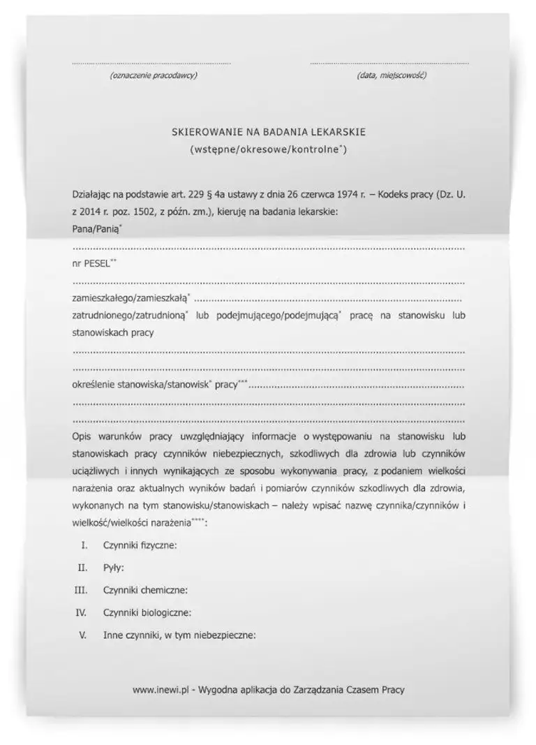 skierowanie na badanie