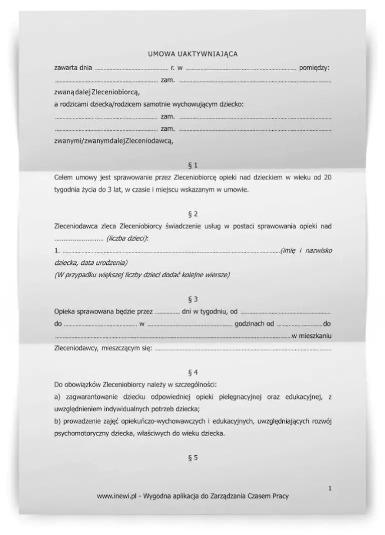 umowa uaktywniająca